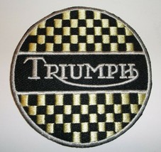 Triumph Motorcycle Biker British Embroidered Patch~3&quot; Round~Iron Sew On - $4.85