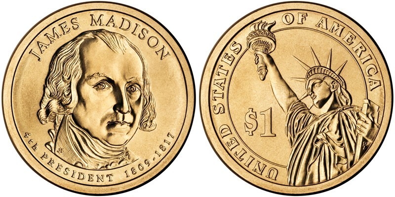 2007 P James Madison Presidential $1 Dollar Graded Uncirculated Coin - $1.93