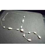 Silvertone Pearl Y Necklace - $23.00