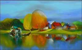 Title: Serene Countryside, a 24&quot;x 39 commission original oil painting - £236.25 GBP
