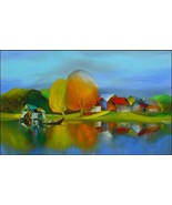 Title: Serene Countryside, a 24&quot;x 39 commission original oil painting - $299.00