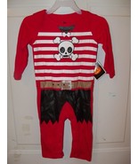 HALLOWEEN RED PIRATE ROMPER OUTFIT SIZE 6/9 MONTHS INFANTS NEW - £17.98 GBP