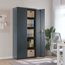 File Cabinet Anthracite 90x40x200 cm Steel - £171.51 GBP