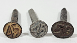 Vintage Lot of 3 Numbered Railroad Nails - £15.76 GBP