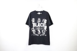 New Mens Medium Spell Out Black History Malcolm X Obama Rosa Parks T-Shirt Black - $39.55