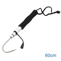 Retractable 60/120cm Stainless Steel Gaff Telescopic Sea Fishing Spear Hook Tack - £66.86 GBP