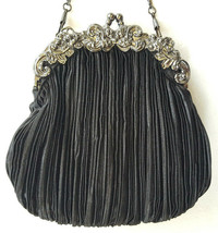 Small Handbag Purse-Black-Chain Strap-Ball Clasp - $18.69