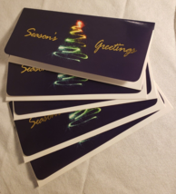 Money Christmas Card - Neon Christmas Tree - Seasons Greetings - Lot Of 5 - £4.78 GBP