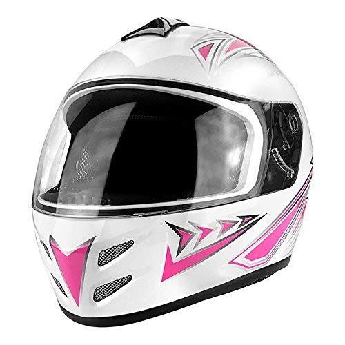 DOT Motorcycle Helmet Full Face Gloss White & Pink - $39.50