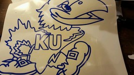 Kansas university KU jayhawk 12x12 vinyl decal blue great college studen... - £8.70 GBP