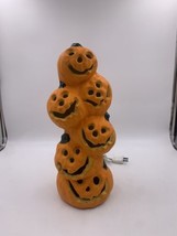 Gemmy Stacked Pumpkin 15&quot; Foam Blow Mold Light Up Decoration Totem - $22.95