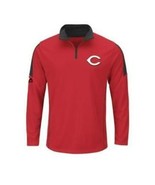 Majestic Hombre Cincinnati Rojos Media Cremallera Jersey Chaqueta Manga ... - £23.09 GBP