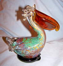 Lovely Multi-Color Glass Pelican Figurine-7 inches tall-Louisiana State ... - £14.53 GBP