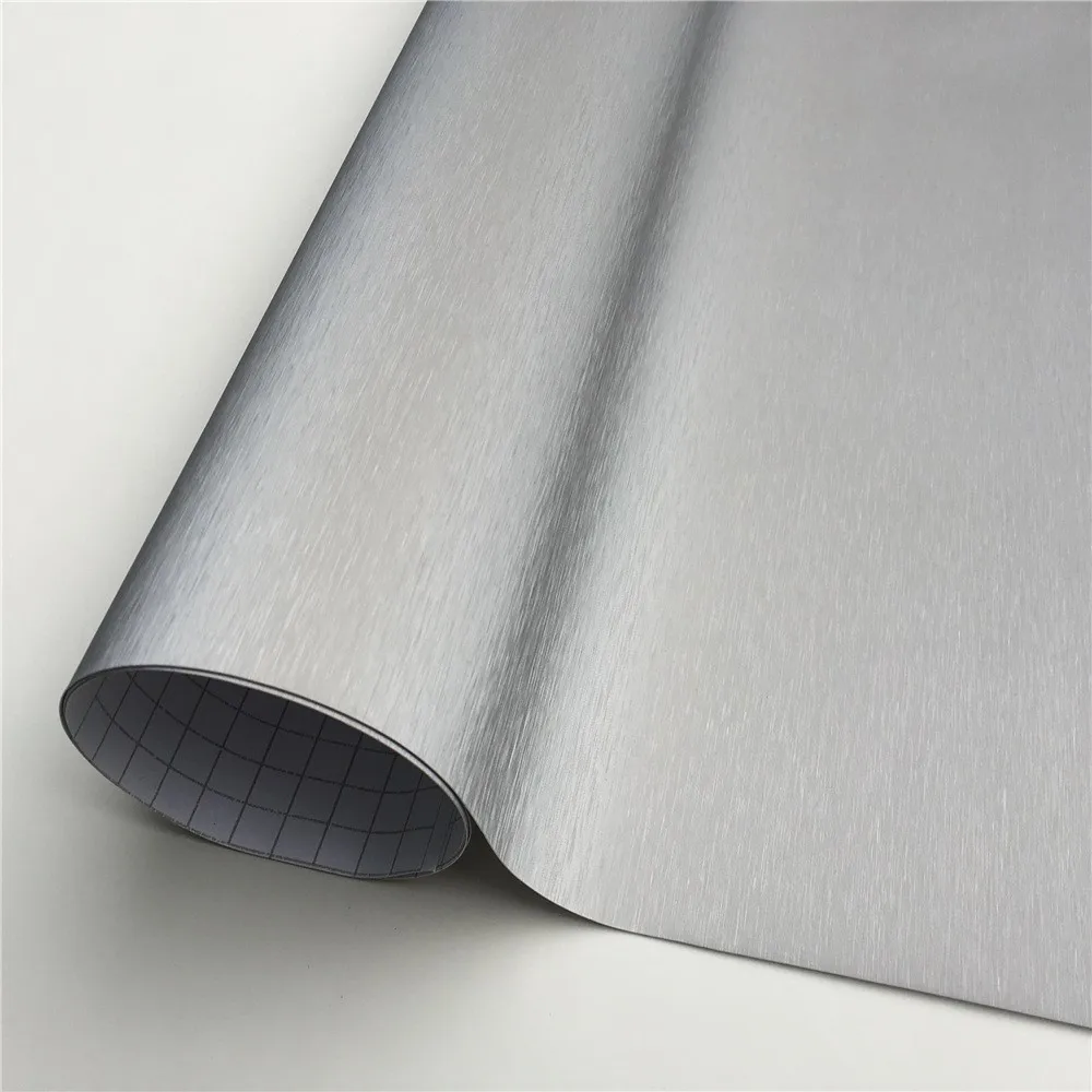 Vinyl wrap film matte brushed chrome car wrapping foil sticker sheet for motor computer thumb200