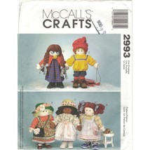 McCall&#39;s 2993 Soft Doll and Country Clothes Crafts Pattern Cottagecore U... - $9.79