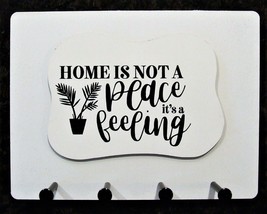 Wall Mounted Keychain Holder Rack with - &quot;Home is not a Place it&#39;s a Fee... - £14.91 GBP