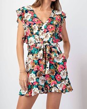 Ee:some Floral Print Romper Size L - $24.75