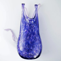 Blown Art Glass Hanging Vase Purple Signed By Artist 9” 2004 - £22.82 GBP