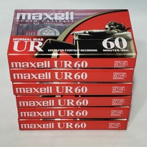 Lot of 6 Maxell UR Normal Bias IEC Type I 60 Minutes Audio Cassettes Sealed - £10.31 GBP