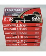 Lot of 6 Maxell UR Normal Bias IEC Type I 60 Minutes Audio Cassettes Sealed - £10.34 GBP