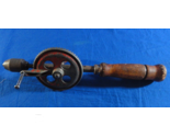 Antique Einar B Hanson Hand Held Crank Drill Tool USA Vtg Wood Handle Pr... - $23.48