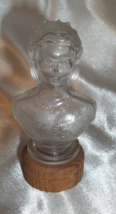 Vintage Figural Perfume or Cologne Bottle Queen Princess Wooden Base/Lid - $9.89