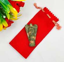 Unakite Angel 2 Inches, Guardian Angels-Pack Of 1 with Velvet Pouch - £38.54 GBP