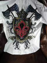  XX-Large Short Sleeve Shirt White with Embroidery Front & Back