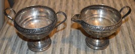 Sterling Silver Creamer &amp; Sugar Bowl by Fisher, Weighted - £105.54 GBP