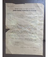 Alter Brief des Jüdischen Bauernbundes Palästina 1941 - $27.53 CAD