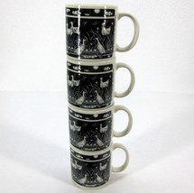 TAYLOR &amp; NG LOT OF (4) 12 OZ BLACK &amp; WHITE 1978 MUGS CUPS MARSHLAND DUCK... - £162.95 GBP