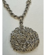 1937 Crown Trifari A. Philippe Rhodium Plated Rhinestone Pendant &amp; 16” C... - $1,480.05