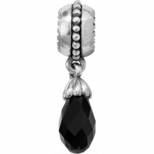 Brighton Dream Drop Charm Black JC327L, Silver Finish, New - $20.90