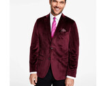 Alfani Velvet Blazer Mens 38S Burgundy Slim Fit Two Button Jacket Sport ... - $39.55