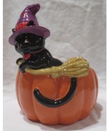 Yankee Candle Halloween Jar Holder J/H PUMPKIN SOPHIA black kitty cat #1... - $78.19 CAD