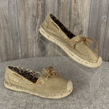 Sperry Shoes Flats Boat Shoes Women&#39;s Size 6 Beige Metallic Rope Soles S... - £14.71 GBP
