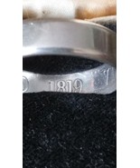 Antique Vintage 1819 Coin Silver Band Ring Size UK T 1/2 US 10 - $2,620.02 MXN
