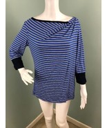 NWT Women&#39;s Tribal 3/4 Sleeve Gathered Neckline Striped Tee Shirt Top Sz... - €15,09 EUR
