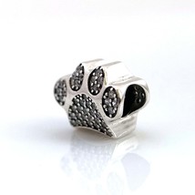 Authentic Pandora Charms 925 Sterling Silver ALE Paw Clear Cubic Zirconia Bracel - £23.59 GBP