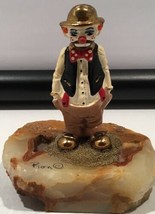 Vintage Signed 1980 Ron Lee Hobo Clown on Onyx base, 24K Gold plated - £46.67 GBP