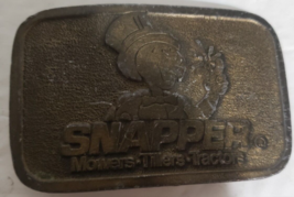 Vintage Snapper Mowers Tillers &amp; Tractors Turtle Brass Belt Buckle Hit Line USA - £7.79 GBP