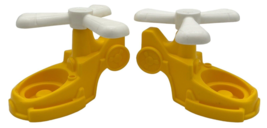 VTG 1996 Two Fisher Price Helicopters Yellow Little People - £6.87 GBP