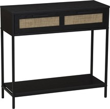 Household Essentials Black Oak Bungalow Console Table - £162.26 GBP