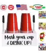 Stylish Dual Cup Holder with Personalized Marker Slot - Perfect for Cele... - $737.21 MXN