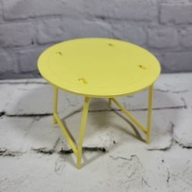 Vintage Barbie Patio Table Outdoor Dollhouse Furniture Folding Yellow Pl... - $11.88