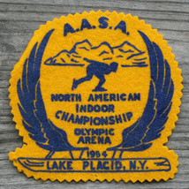1954 LAKE PLACID Vintage Felt Patch Ice Skating Championships Olympic Arena - £39.46 GBP