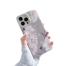 Anymob iPhone Gray Laser Retro Flower Phone Case Soft Silicone Full Body Back  - £21.49 GBP