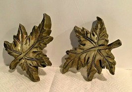 Decorative Olive Green Carved Leaf   - 2 Pc - £10.38 GBP