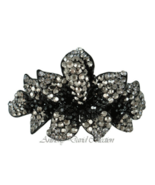 Anthony David Black &amp; Pewter Gray Floral Crystal Hair Accessory Clip - $36.63 CAD