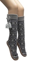 MUK LUKS LUK EES WOMEN&#39;S SLIPPER SOX  CHARCOAL SPARKLE SIZE: SMALL NWT - £8.63 GBP
